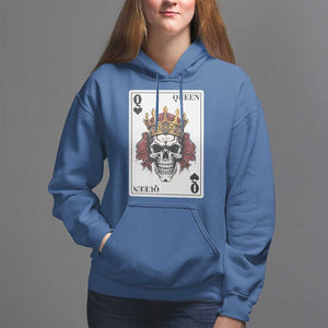 Poker Hoodie Couple Matching - 2/2 Card Queen Skull TS09 Royal Blue Print Your Wear
