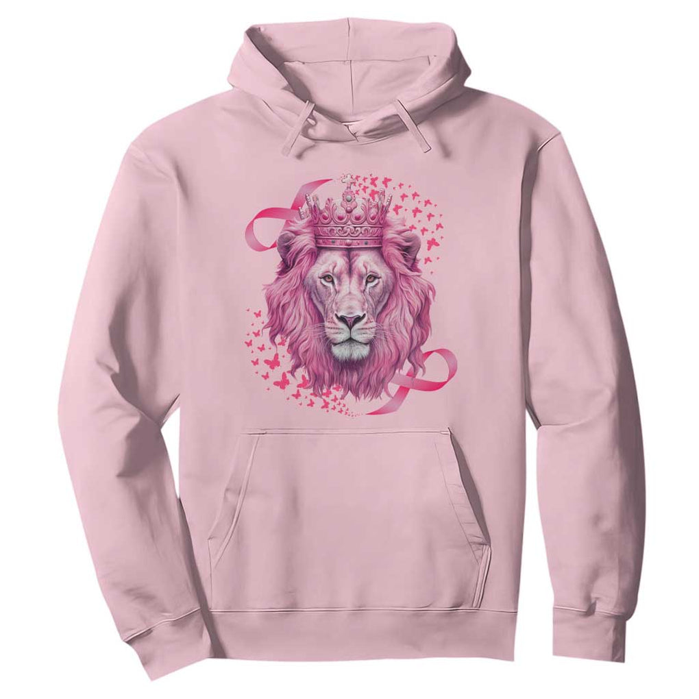 Breast Cancer Awareness Pink Lion Warrior Hoodie TS09 Light Pink Print Your Wear