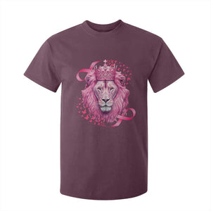 Breast Cancer Awareness Pink Lion Warrior T Shirt For Kid TS09 Maroon Print Your Wear