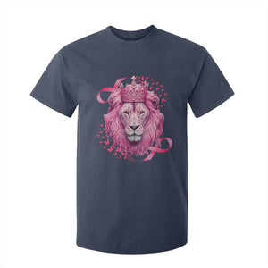 Breast Cancer Awareness Pink Lion Warrior T Shirt For Kid TS09 Navy Print Your Wear