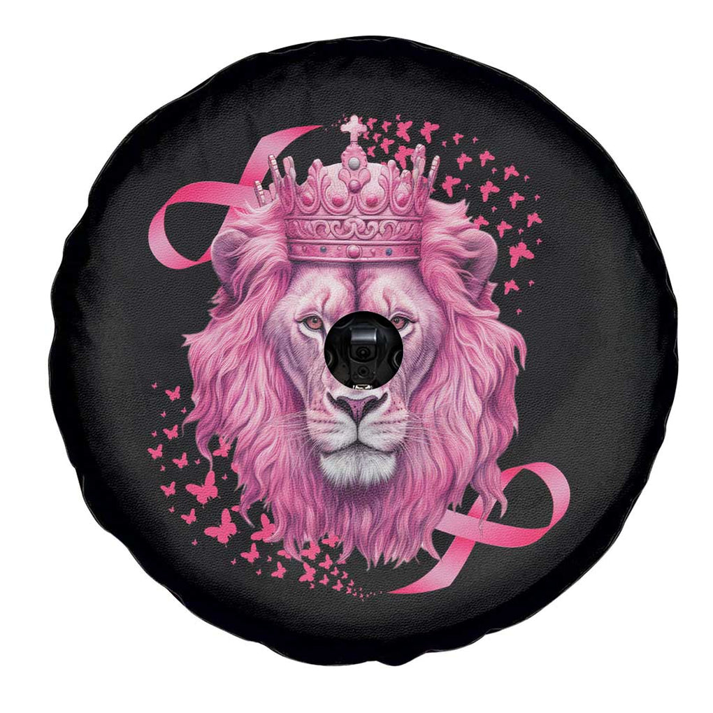 Breast Cancer Awareness Pink Lion Warrior Spare Tire Cover TS09 Print Your Wear