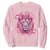 Breast Cancer Awareness Pink Lion Warrior Sweatshirt TS09 Light Pink Print Your Wear