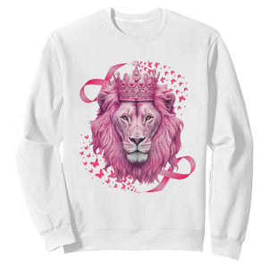 Breast Cancer Awareness Pink Lion Warrior Sweatshirt TS09 White Print Your Wear