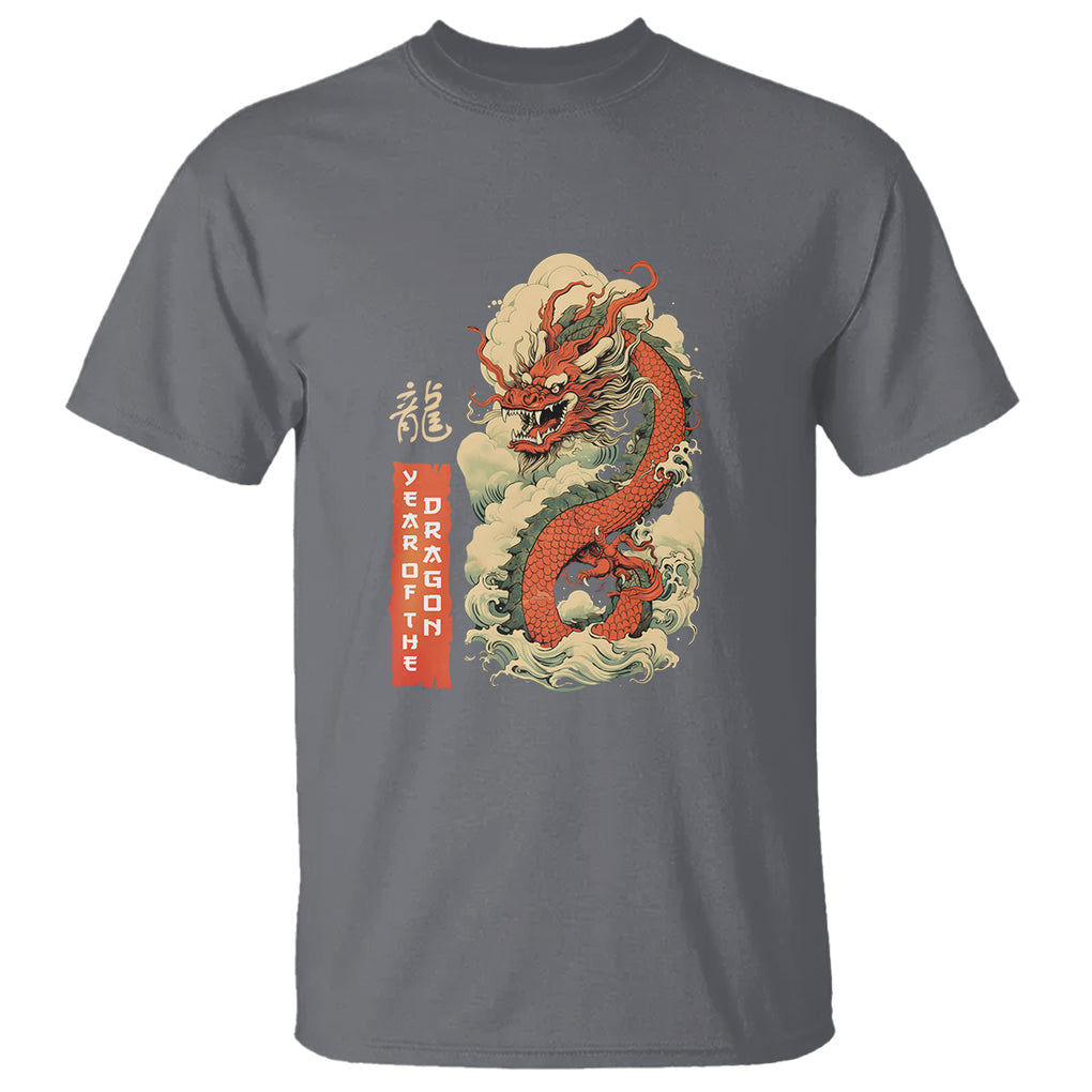 Lunar New Year Chinese Happy 2024 Year of the Dragon T Shirt TS09 Charcoal Printyourwear
