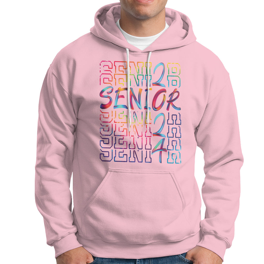 Graduation Hoodie Senior 2024 Tie Dye Congrats Graduate Class Of 24 TS09 Light Pink Printyourwear