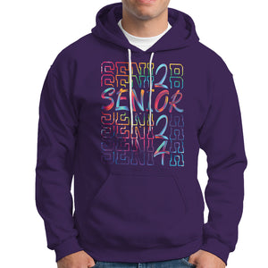 Graduation Hoodie Senior 2024 Tie Dye Congrats Graduate Class Of 24 TS09 Purple Printyourwear