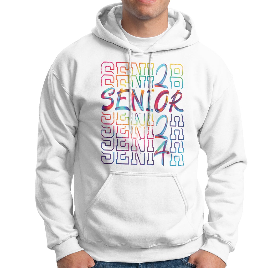 Graduation Hoodie Senior 2024 Tie Dye Congrats Graduate Class Of 24 TS09 White Printyourwear