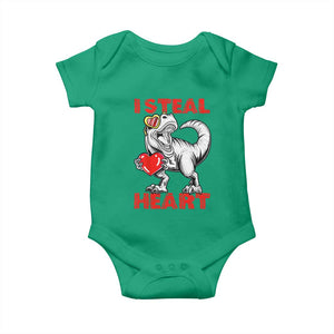 Valentine's Day Baby Onesie Dinosaur I Steal Hearts Kid Boy Men Lover TS09 Irish Green Print Your Wear