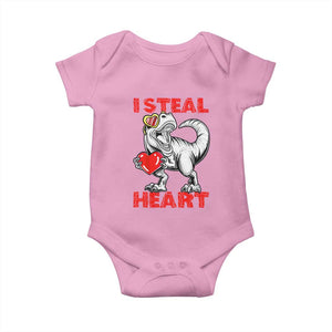 Valentine's Day Baby Onesie Dinosaur I Steal Hearts Kid Boy Men Lover TS09 Light Pink Print Your Wear