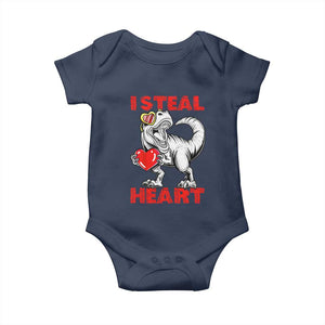 Valentine's Day Baby Onesie Dinosaur I Steal Hearts Kid Boy Men Lover TS09 Navy Print Your Wear
