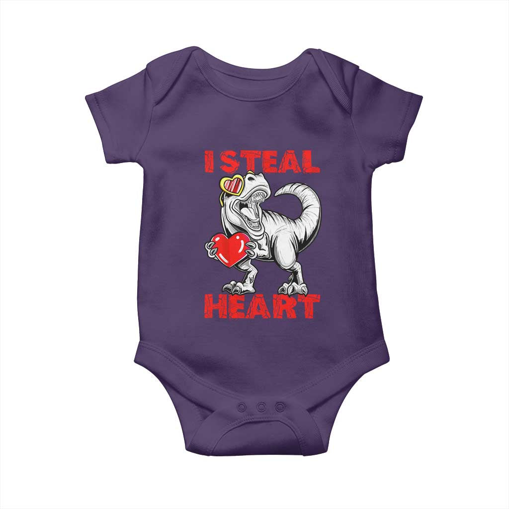 Valentine's Day Baby Onesie Dinosaur I Steal Hearts Kid Boy Men Lover TS09 Purple Print Your Wear