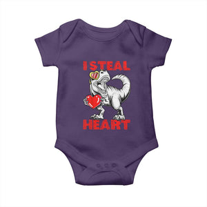 Valentine's Day Baby Onesie Dinosaur I Steal Hearts Kid Boy Men Lover TS09 Purple Print Your Wear