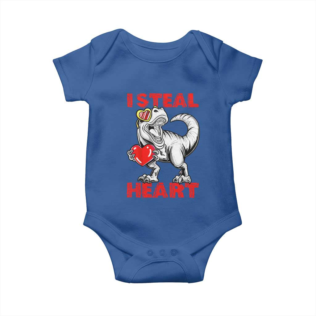 Valentine's Day Baby Onesie Dinosaur I Steal Hearts Kid Boy Men Lover TS09 Royal Blue Print Your Wear