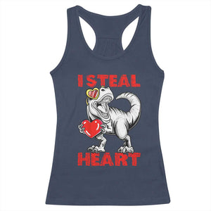 Valentine's Day Racerback Tank Top Dinosaur I Steal Hearts Kid Boy Men Lover TS09 Navy Print Your Wear