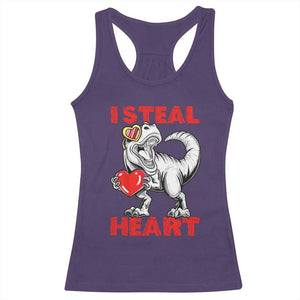 Valentine's Day Racerback Tank Top Dinosaur I Steal Hearts Kid Boy Men Lover TS09 Purple Print Your Wear