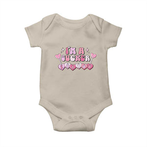 Valentine's Day Baby Onesie I'm A Sucker For You Heart Candy Lollipop TS09 Sand Print Your Wear