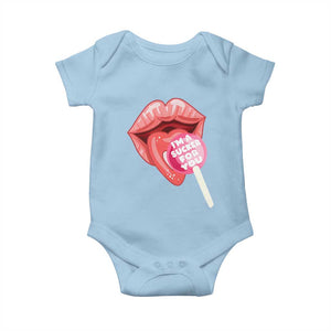 Valentine's Day Baby Onesie I'm A Sucker For You Candy Pop Lollipop TS09 Light Blue Print Your Wear