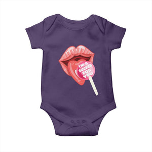 Valentine's Day Baby Onesie I'm A Sucker For You Candy Pop Lollipop TS09 Purple Print Your Wear