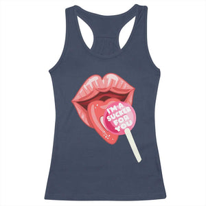 Valentine's Day Racerback Tank Top I'm A Sucker For You Candy Pop Lollipop TS09 Navy Print Your Wear
