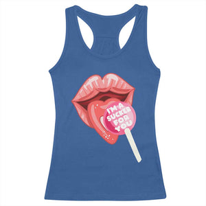 Valentine's Day Racerback Tank Top I'm A Sucker For You Candy Pop Lollipop TS09 Royal Blue Print Your Wear