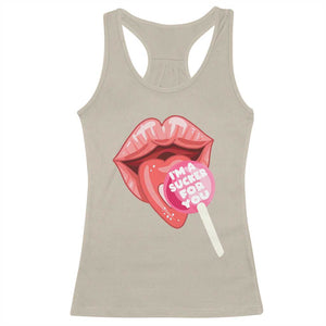 Valentine's Day Racerback Tank Top I'm A Sucker For You Candy Pop Lollipop TS09 Sand Print Your Wear