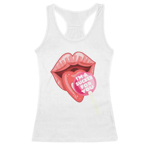 Valentine's Day Racerback Tank Top I'm A Sucker For You Candy Pop Lollipop TS09 White Print Your Wear