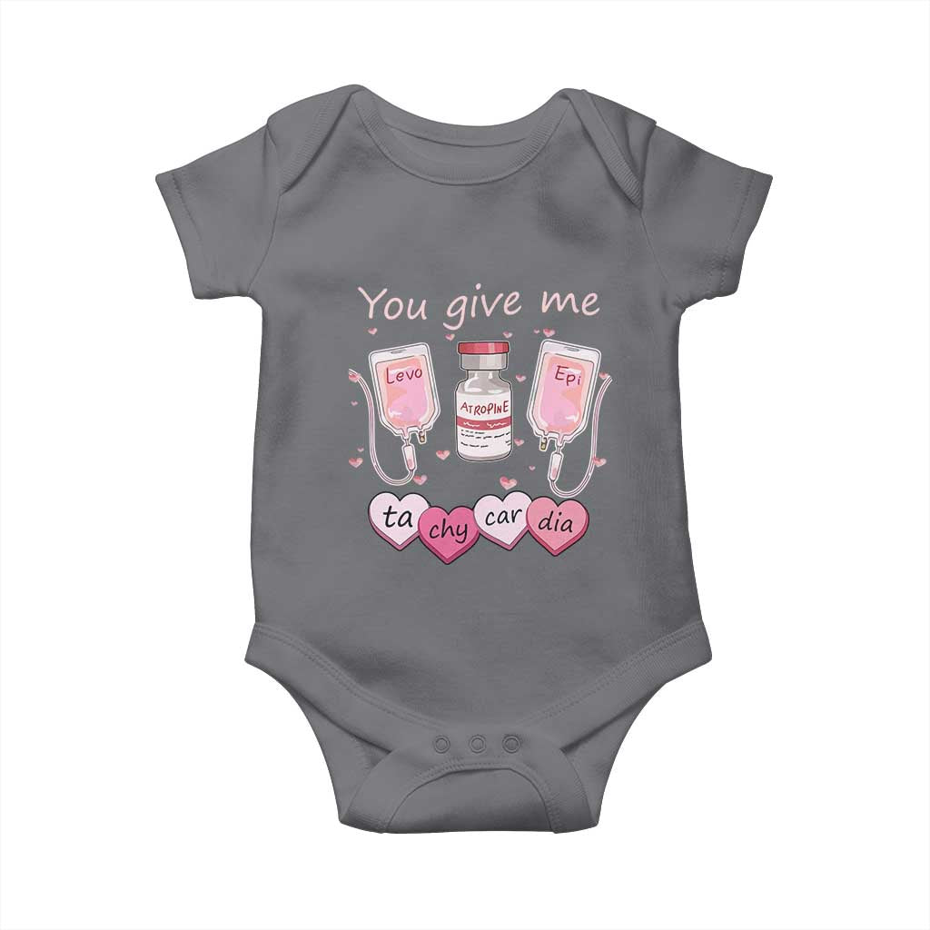 Valentine's Day Baby Onesie You Give Me Tachycardia ICU Nurse Life TS09 Charcoal Print Your Wear