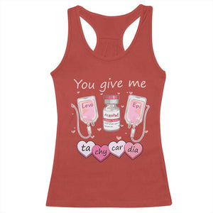 Valentine's Day Racerback Tank Top You Give Me Tachycardia ICU Nurse Life TS09 Red Print Your Wear