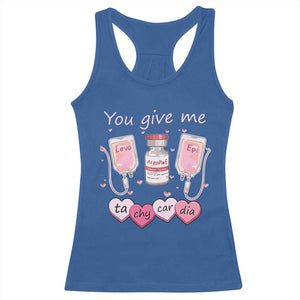 Valentine's Day Racerback Tank Top You Give Me Tachycardia ICU Nurse Life TS09 Royal Blue Print Your Wear
