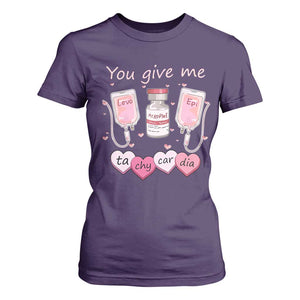 Valentine's Day T Shirt For Women You Give Me Tachycardia ICU Nurse Life TS09 Purple Print Your Wear