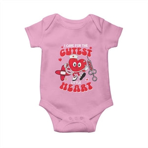 Valentine's Day Baby Onesie I Care For Cutest Little Hearts Nurse Life TS09 Light Pink Print Your Wear