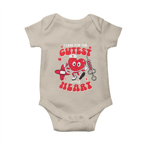 Valentine's Day Baby Onesie I Care For Cutest Little Hearts Nurse Life TS09 Sand Print Your Wear