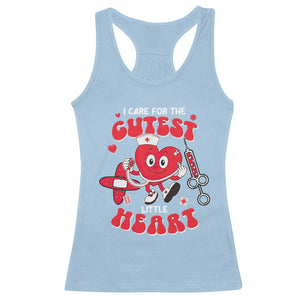 Valentine's Day Racerback Tank Top I Care For Cutest Little Hearts Nurse Life TS09 Light Blue Print Your Wear