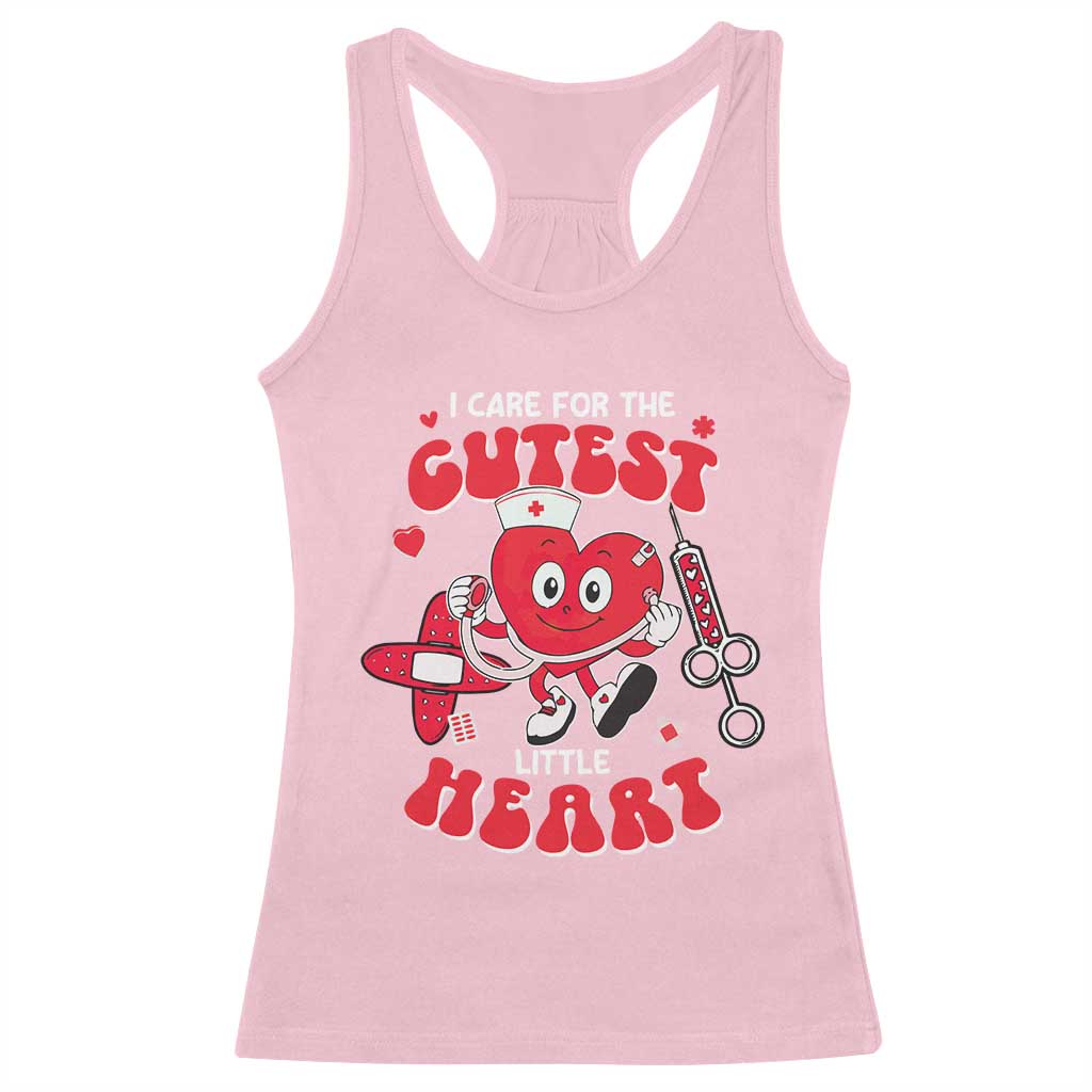 Valentine's Day Racerback Tank Top I Care For Cutest Little Hearts Nurse Life TS09 Light Pink Print Your Wear