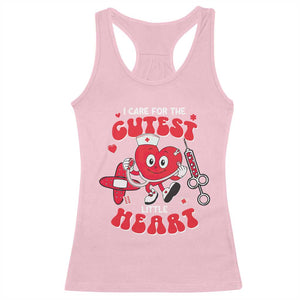 Valentine's Day Racerback Tank Top I Care For Cutest Little Hearts Nurse Life TS09 Light Pink Print Your Wear