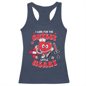 Valentine's Day Racerback Tank Top I Care For Cutest Little Hearts Nurse Life TS09 Navy Print Your Wear
