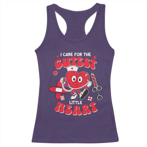 Valentine's Day Racerback Tank Top I Care For Cutest Little Hearts Nurse Life TS09 Purple Print Your Wear