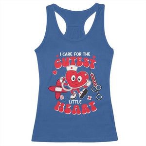 Valentine's Day Racerback Tank Top I Care For Cutest Little Hearts Nurse Life TS09 Royal Blue Print Your Wear