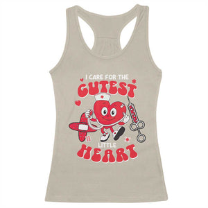 Valentine's Day Racerback Tank Top I Care For Cutest Little Hearts Nurse Life TS09 Sand Print Your Wear