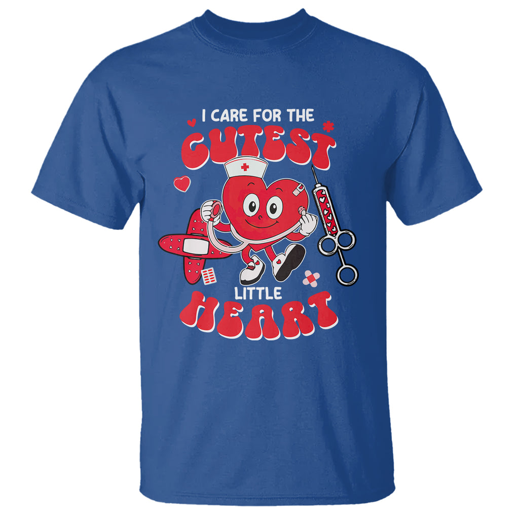 Valentine's Day T Shirt I Care For Cutest Little Hearts Nurse Life TS09 Royal Blue Printyourwear