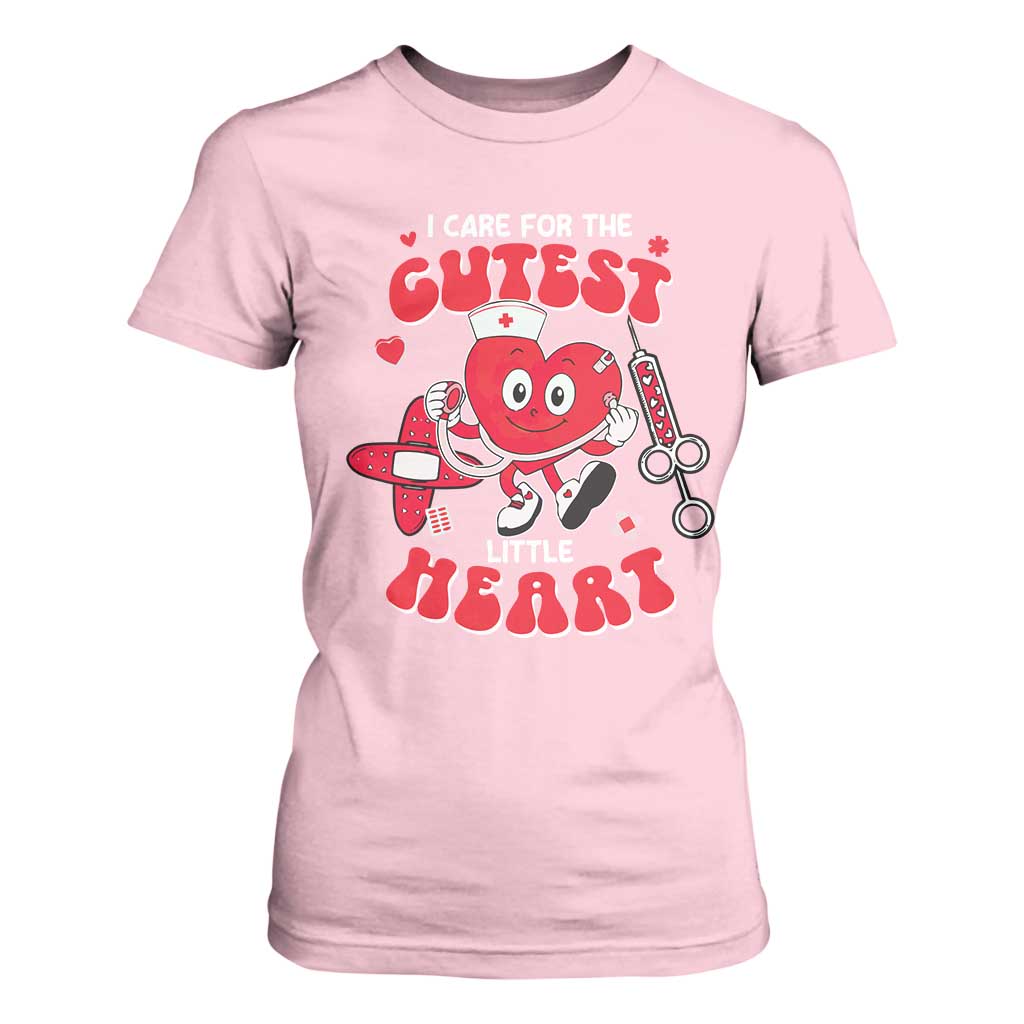 Valentine's Day T Shirt For Women I Care For Cutest Little Hearts Nurse Life TS09 Light Pink Print Your Wear