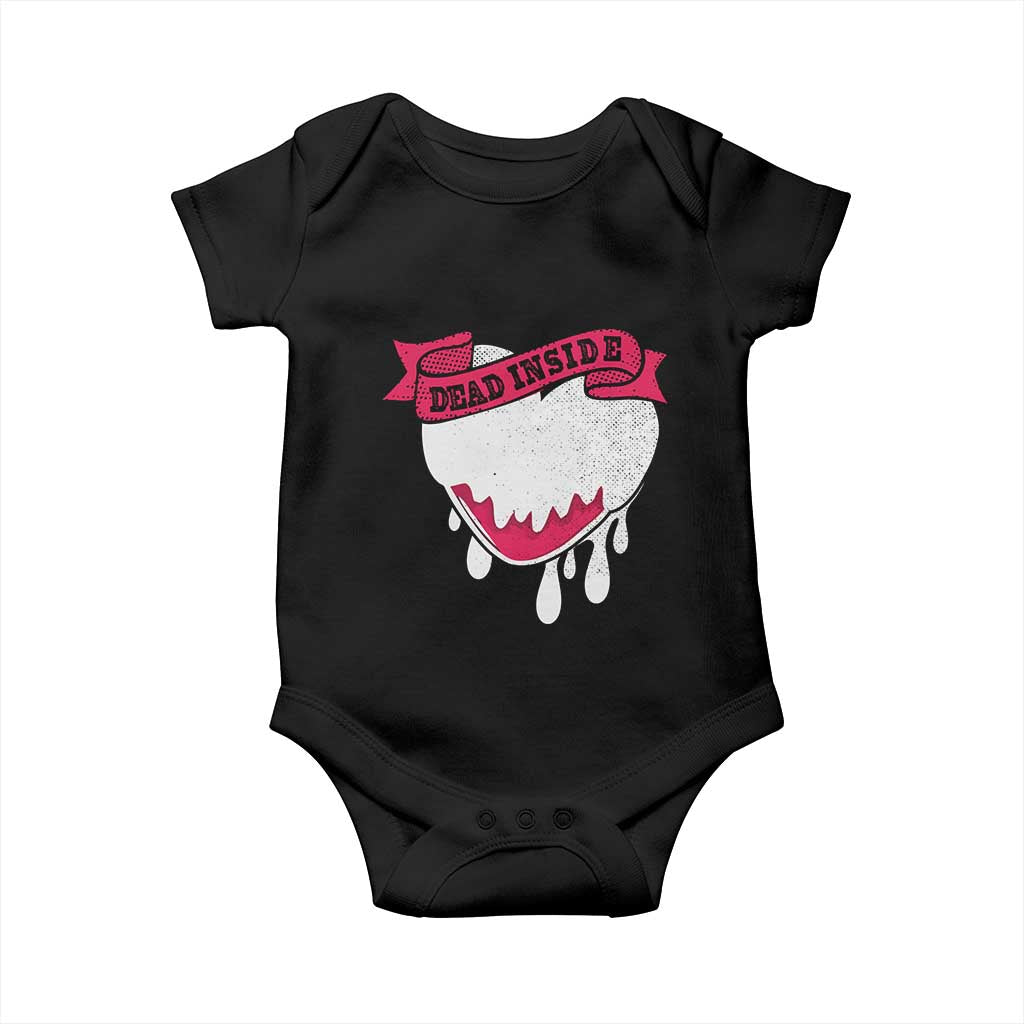 Valentine's Day Baby Onesie Dead Inside Melting Heart Goth TS09 Black Print Your Wear