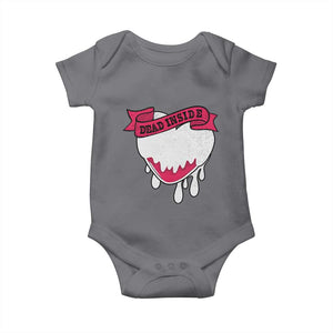 Valentine's Day Baby Onesie Dead Inside Melting Heart Goth TS09 Charcoal Print Your Wear