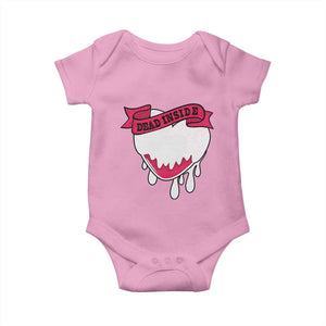 Valentine's Day Baby Onesie Dead Inside Melting Heart Goth TS09 Light Pink Print Your Wear