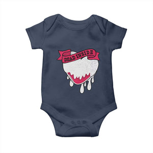 Valentine's Day Baby Onesie Dead Inside Melting Heart Goth TS09 Navy Print Your Wear