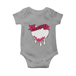 Valentine's Day Baby Onesie Dead Inside Melting Heart Goth TS09 Sport Gray Print Your Wear
