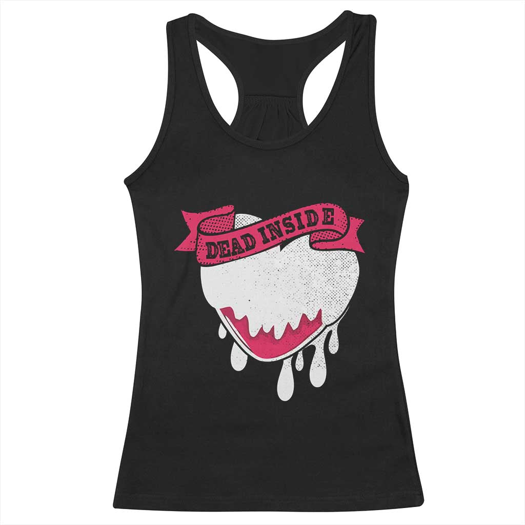 Valentine's Day Racerback Tank Top Dead Inside Melting Heart Goth TS09 Black Print Your Wear
