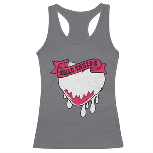 Valentine's Day Racerback Tank Top Dead Inside Melting Heart Goth TS09 Charcoal Print Your Wear