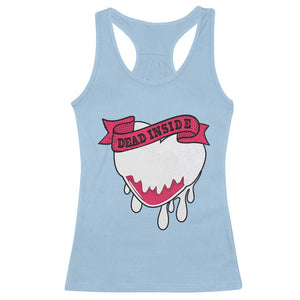 Valentine's Day Racerback Tank Top Dead Inside Melting Heart Goth TS09 Light Blue Print Your Wear