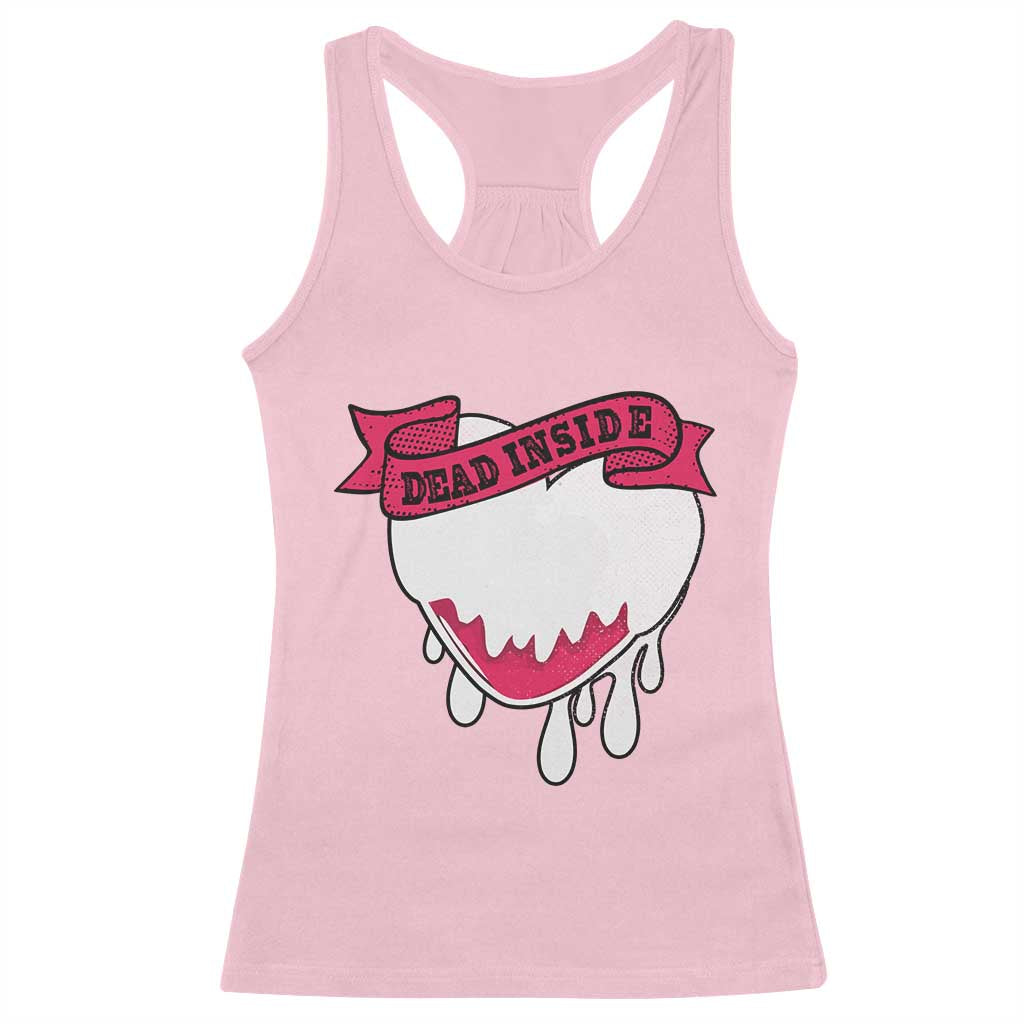 Valentine's Day Racerback Tank Top Dead Inside Melting Heart Goth TS09 Light Pink Print Your Wear